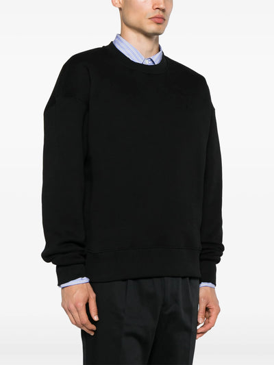 AMI Paris Ami De Coeur Embossed Logo Sweatshirt in Black