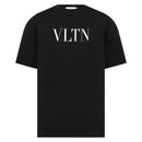 Valentino White Bold VLTN Print Logo Black T-Shirt