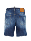 Dsquared2 Paint Splatter Jean Shorts in Blue