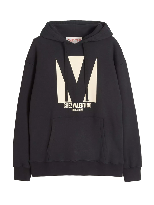 Valentino Chez Valentino Print Hoodie in Black