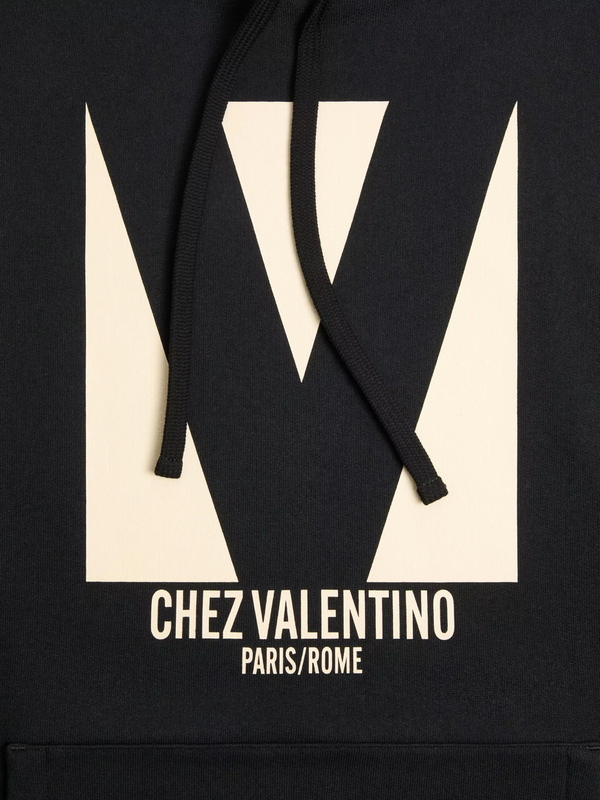 Valentino Chez Valentino Print Hoodie in Black