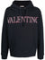 Valentino Neon Universe Pink Outline Printed Logo Hoodie in Black