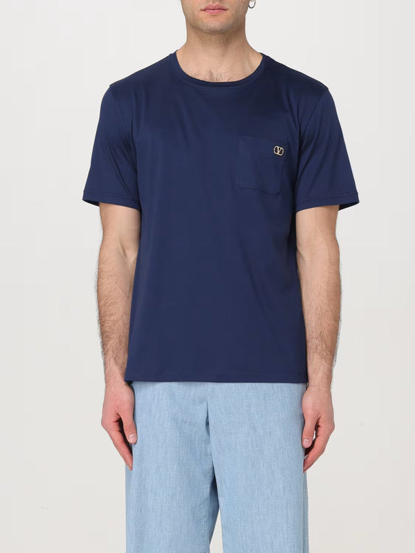 Valentino Plaque Logo T-Shirt in Blue