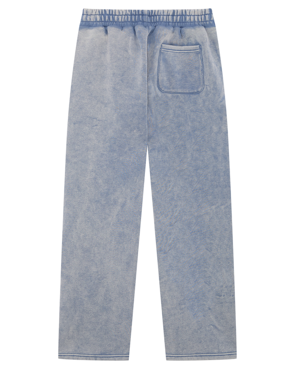 Magiri Embroidered Acid Wash Joggers in Washed Blue