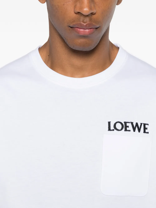 Loewe Pocket Embroidered Logo T-Shirt in White