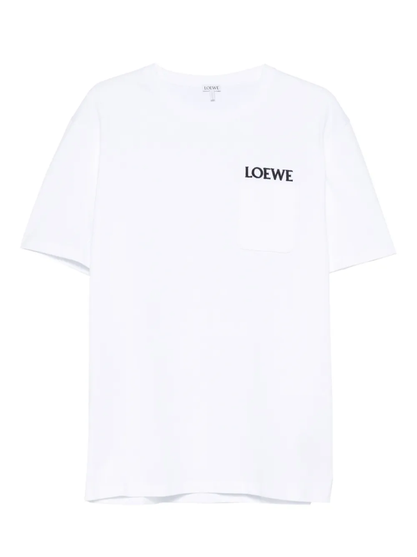 Loewe Pocket Embroidered Logo T-Shirt in White