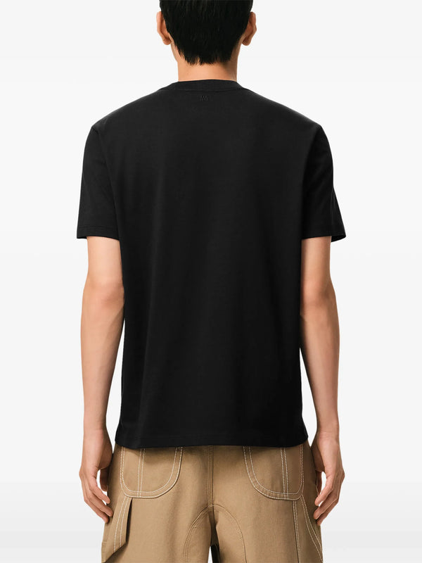 Ami Paris Ami de Couer White Logo T-Shirt in Black